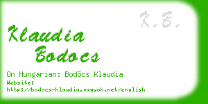 klaudia bodocs business card