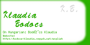 klaudia bodocs business card